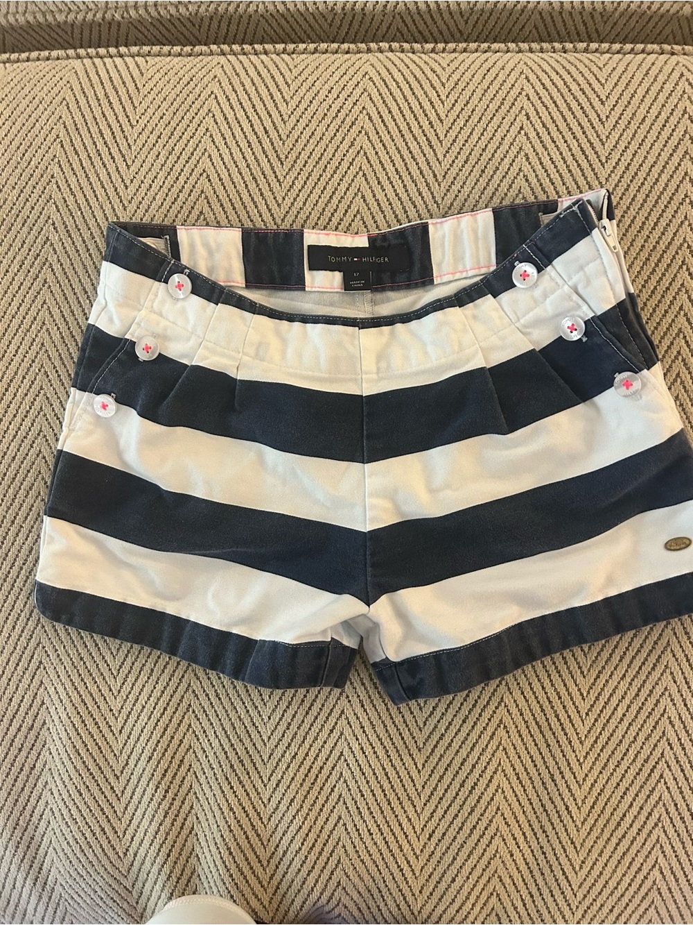 Tommy Hilfiger Navy & White Striped Girl Shorts